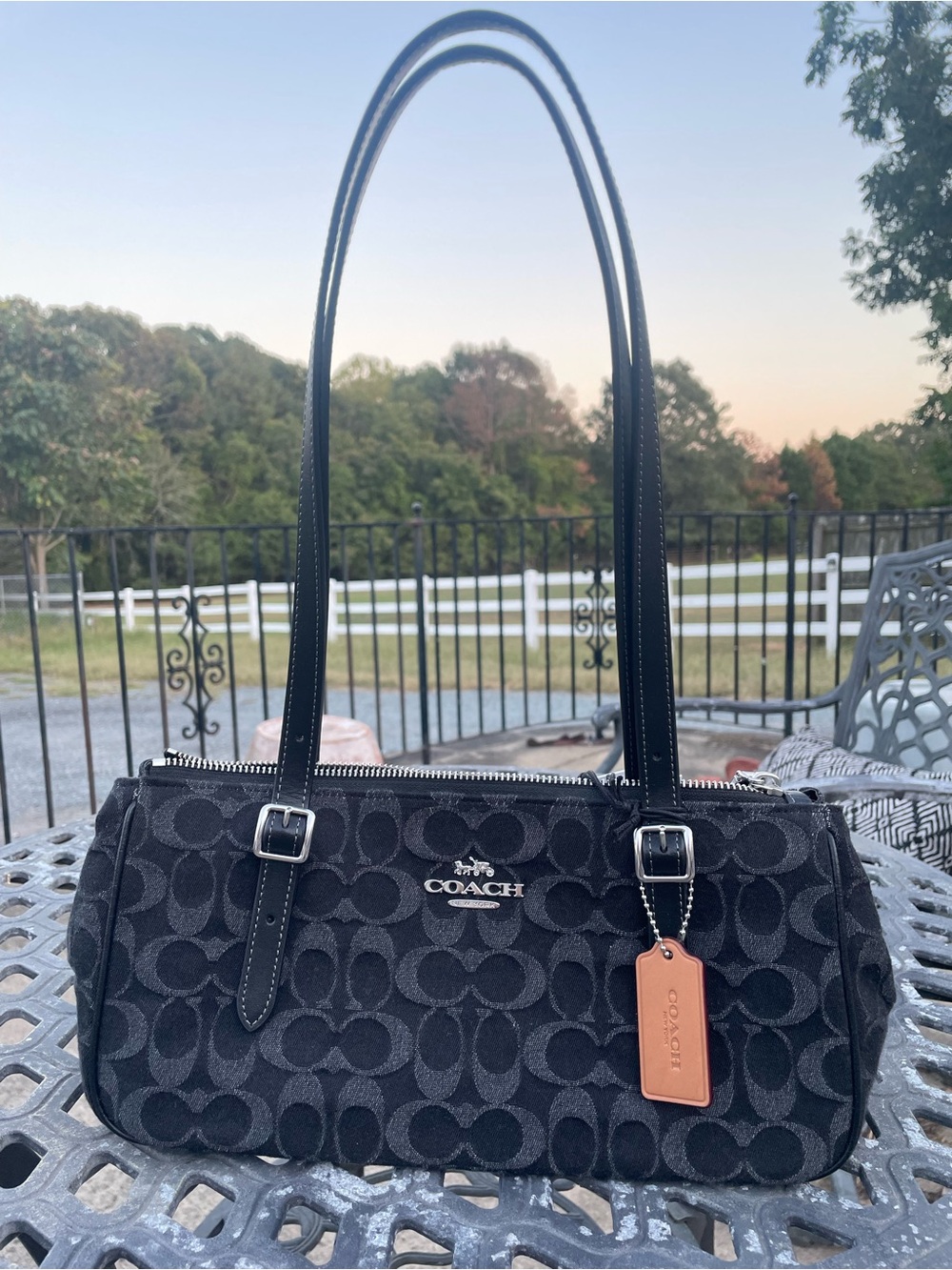 Coach Black Signature Shoulder Bag NEW with tags!
